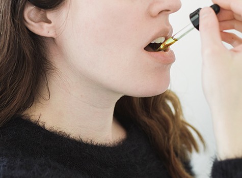 CBD oil dropper